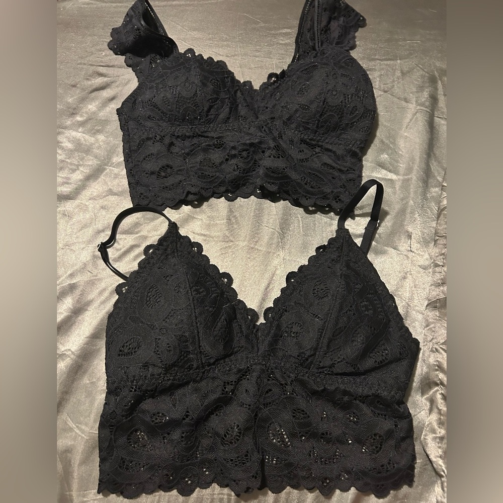 Aerie Elegant Black Lace padded Bralette